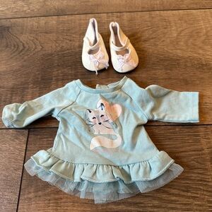 American Girl Doll long sleeve top and shoes. All like new and great condition